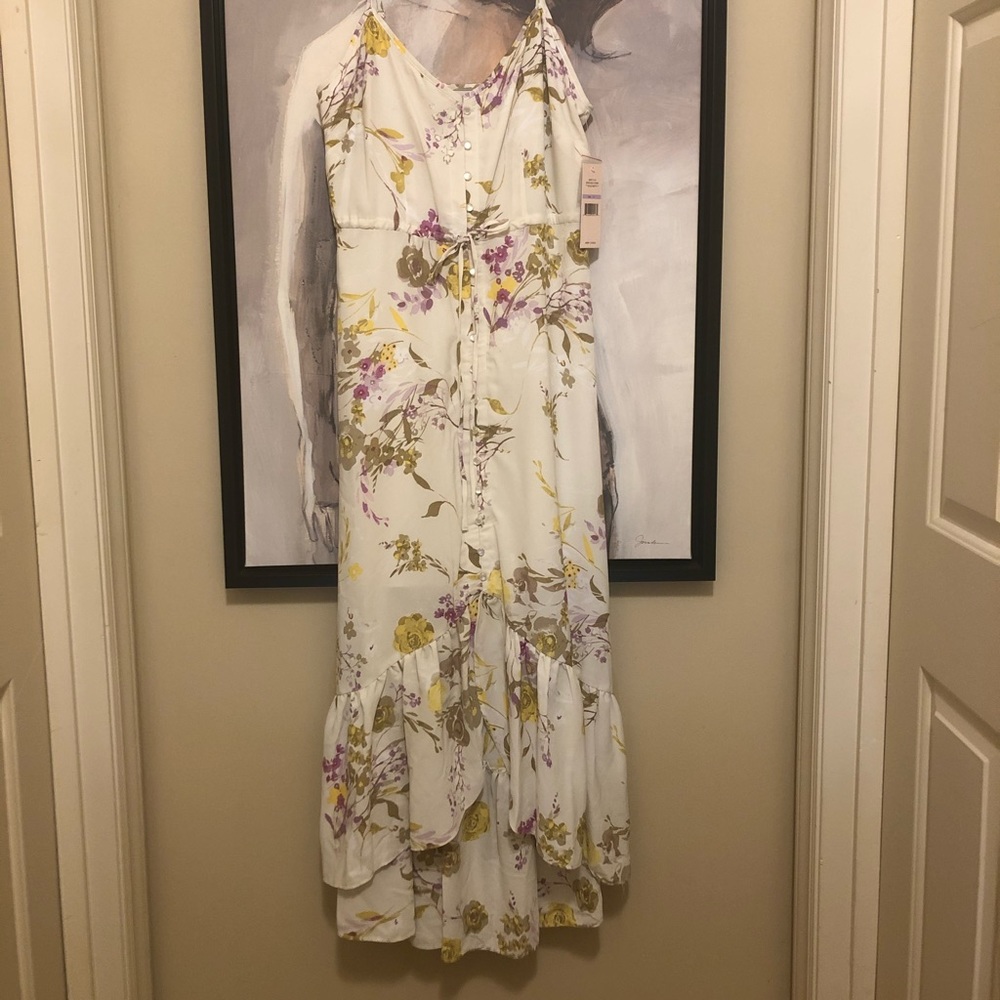 Nanette Lepore Beige Floral Print Dress
